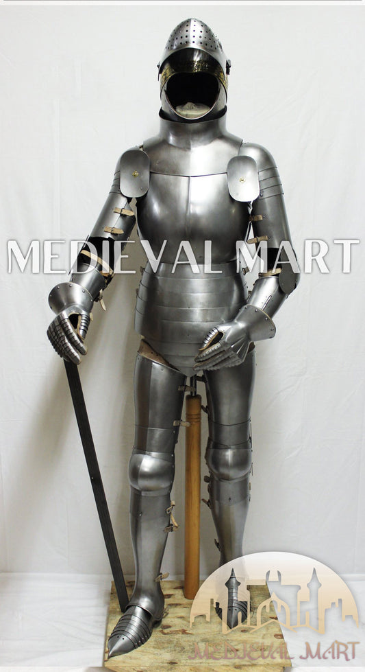 MEDIEVALMART Historical Mild Steel Ancient Rom Soldier Full Armor Costume W/H Bacinet Helmet