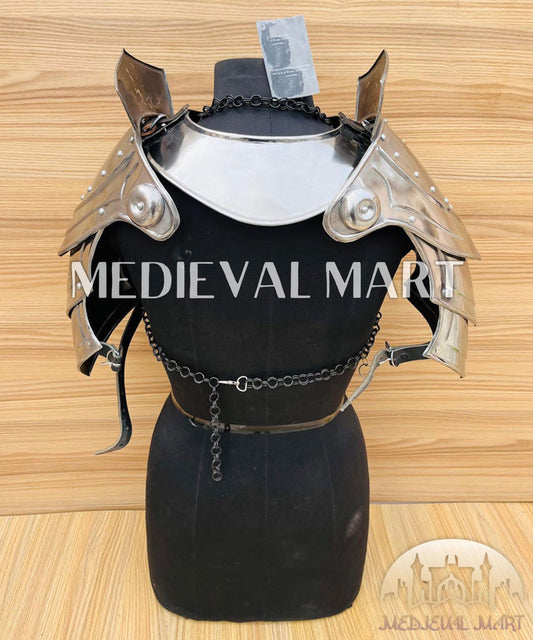 MEDIEVALMART (Isolara Dragonplate) Women’s Armor W/H Black (DragonFang) Chainmail Armor
