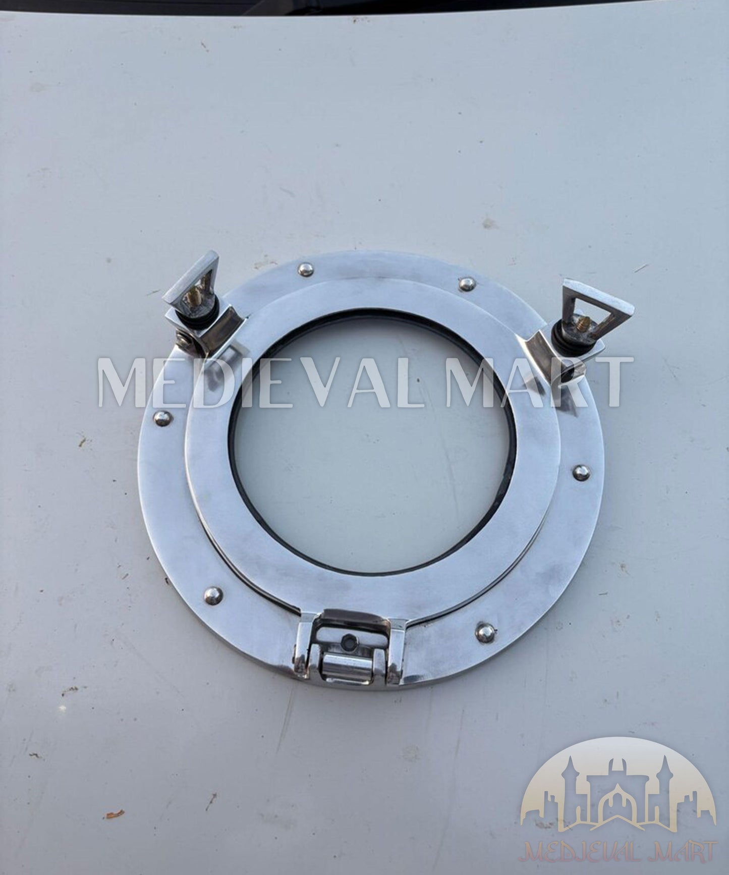 MEDIEVALMART Shiny Chrome Finish Maritime Ship Porthole