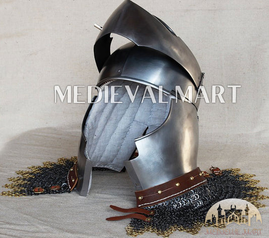 MEDIEVALMART XV Century Italian King Guard Houndskull Combat Bascinet Helmet