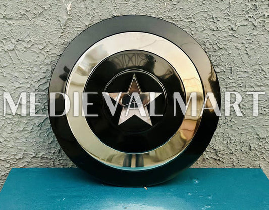 MEDIEVALMART Marvel Legend Captain America Shield Black Finish | Marvel Prop Replica