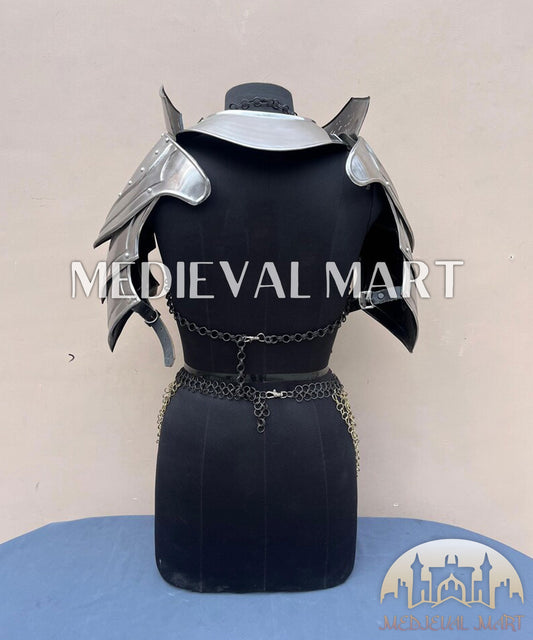 MEDIEVALMART (Isolara Dragonplate) Women’s Armor W/H Black (Dragonfang) Jesus Chainmail