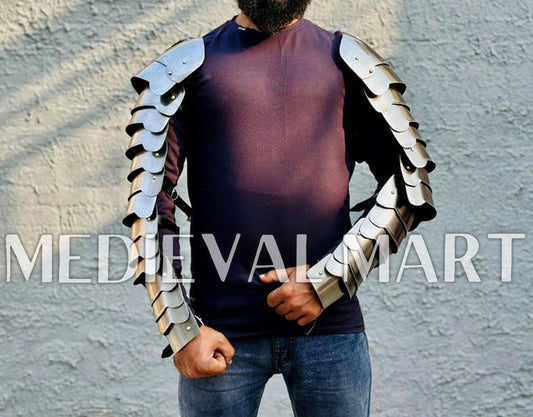 MEDIEVALMART Gladiator Warrior Double Arms Shoulder Armor - Pad LARP Armor
