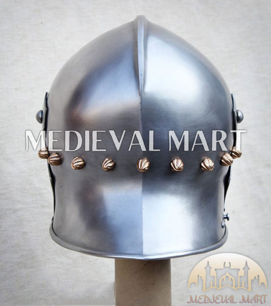 MEDIEVALMART Hungary Mid Century Medieval Gothic Celata War Helmet With Neck Armor