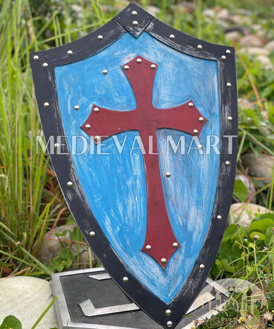 MEDIEVALMART Medieval Templar Cross Crusader Wooden Shield | Gift for Christmas Day