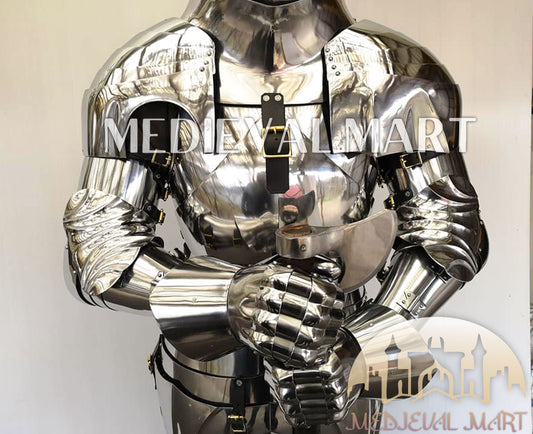 MEDIEVALMART Medieval knight Full Plate Customised English Body Armor With Viking Axe Weapon