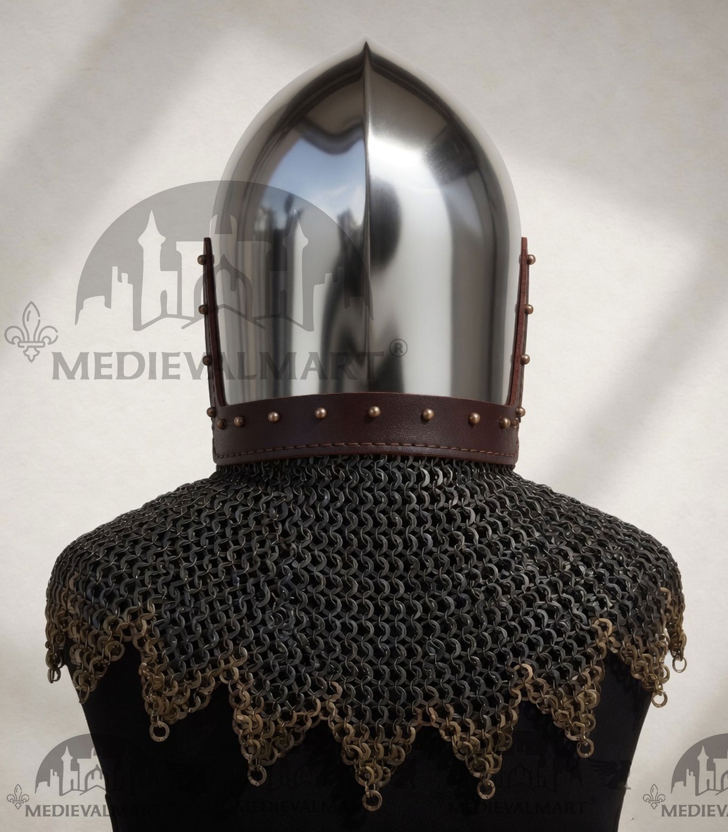 MEDIEVALMART XIV Century Medieval Houndskull "Lorenzo" Bascinet Visor Helmet HMB; IMCF