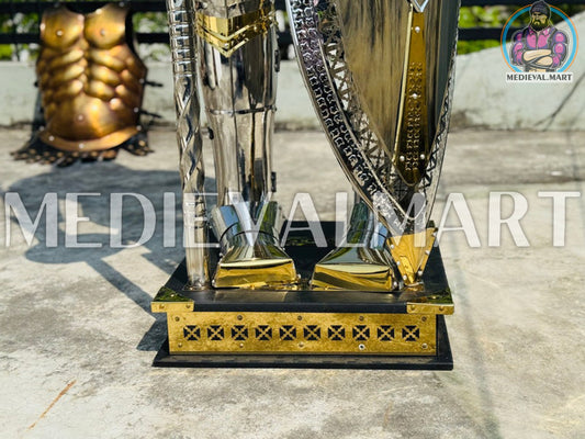 MEDIEVALMART Medieval Knight Brass Finish European Armor Suit