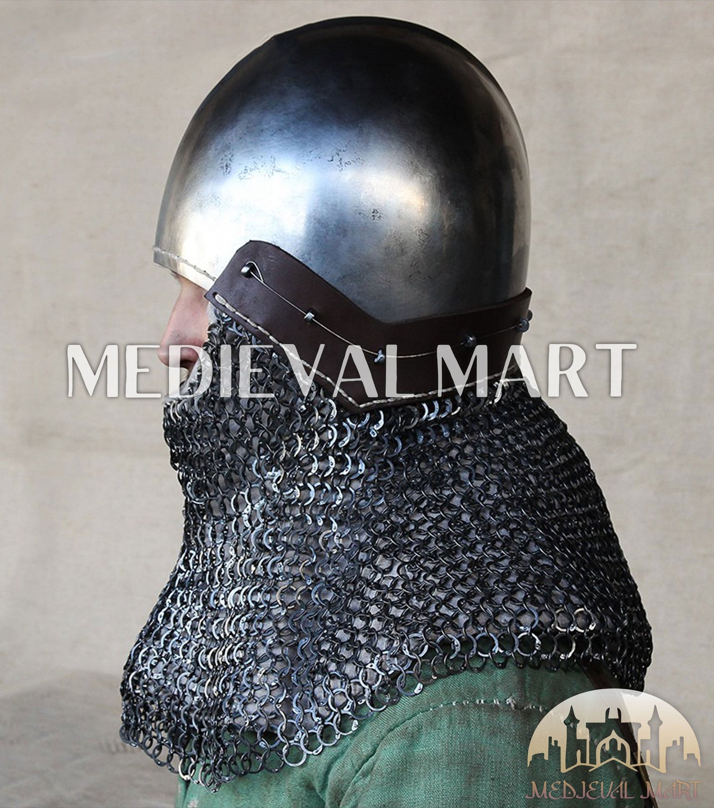 MEDIEVALMART Barbute XVth-Century Italian Open Face T-Shaped Bascinet