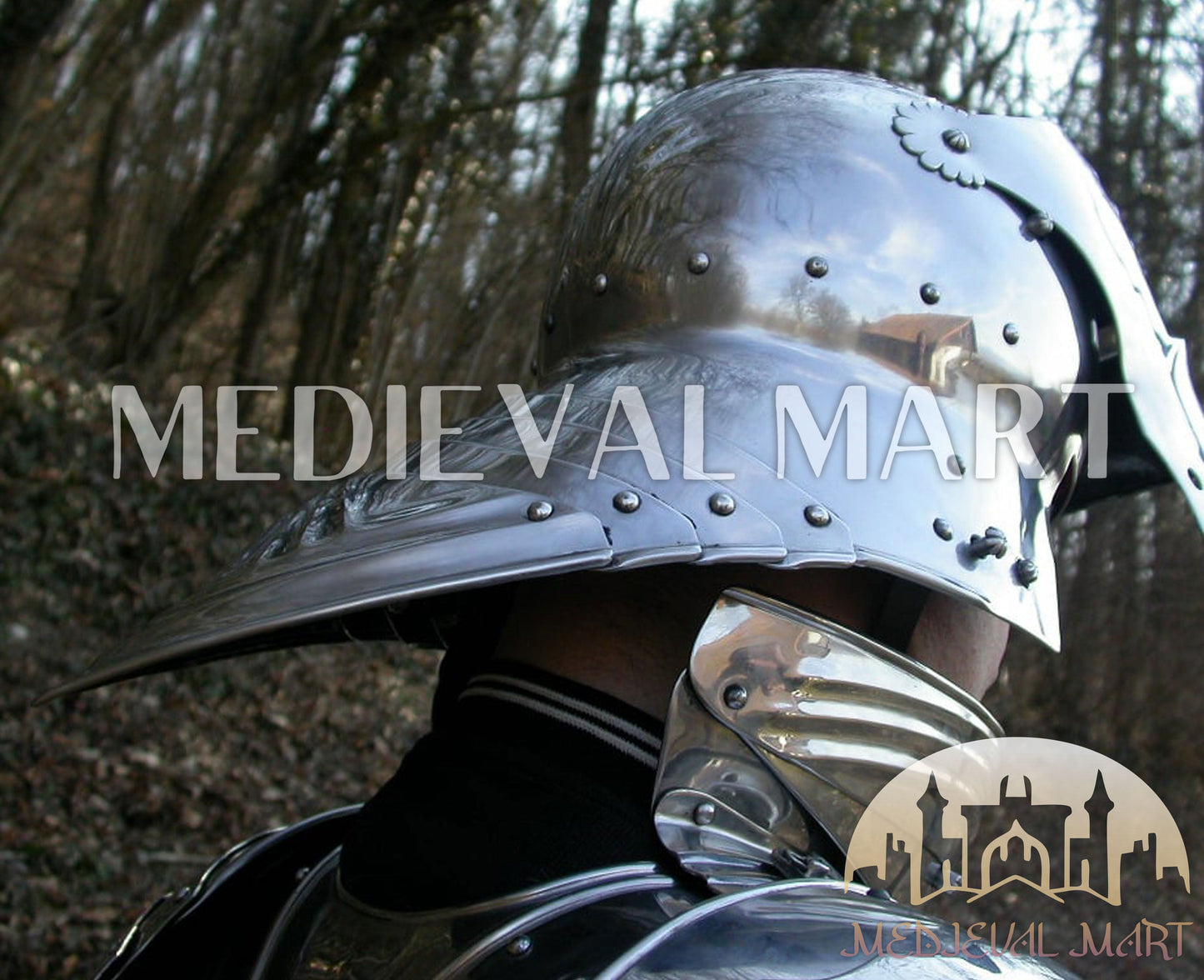 MEDIEVALMART Medieval 15th century Germans knight warrior full body complete metal armour costume with Sword and Chain mail Inner