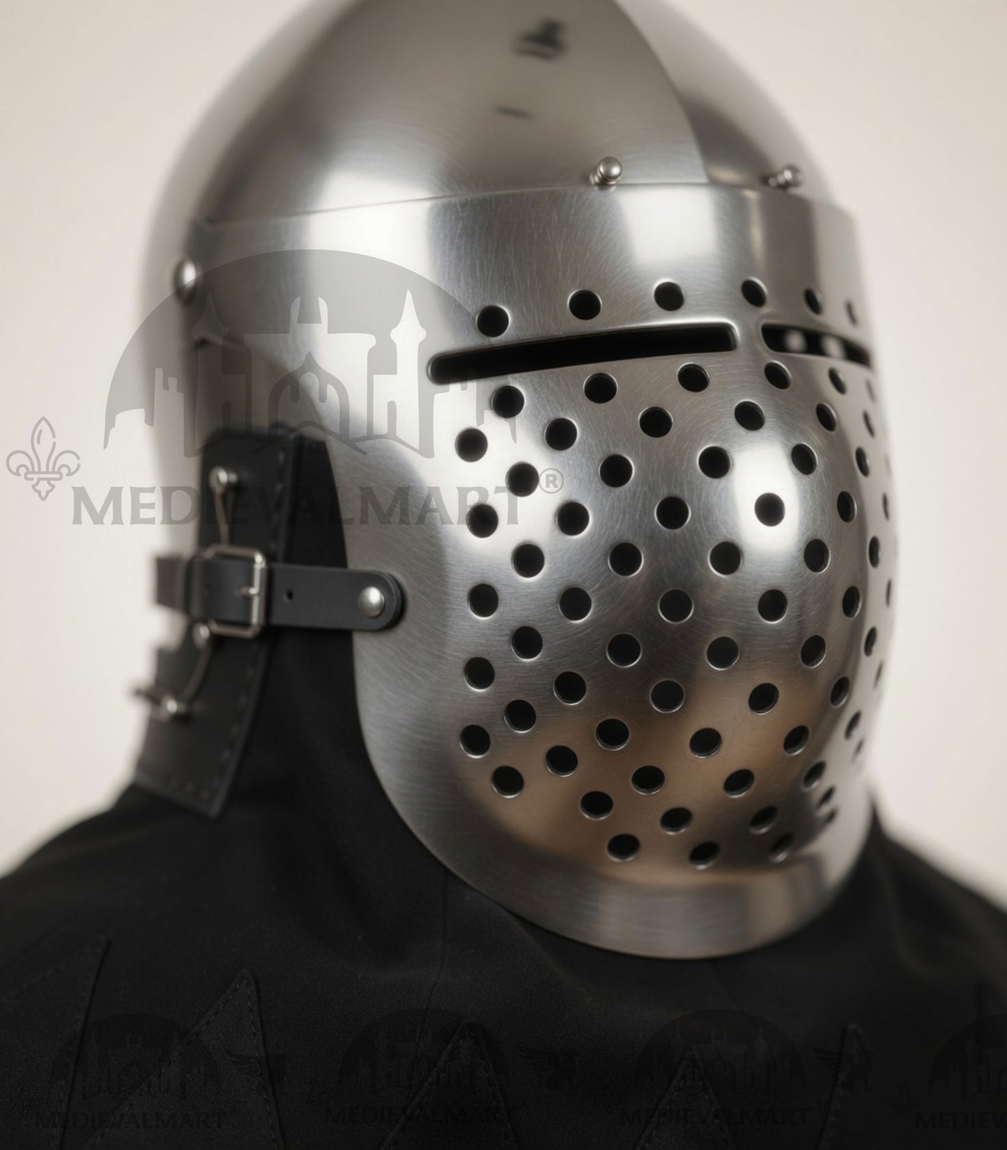 MEDIEVALMART Medieval Archaic “Eisenkopf” Bacinet Helmet Italian HMB; SCA "Bellifortis"