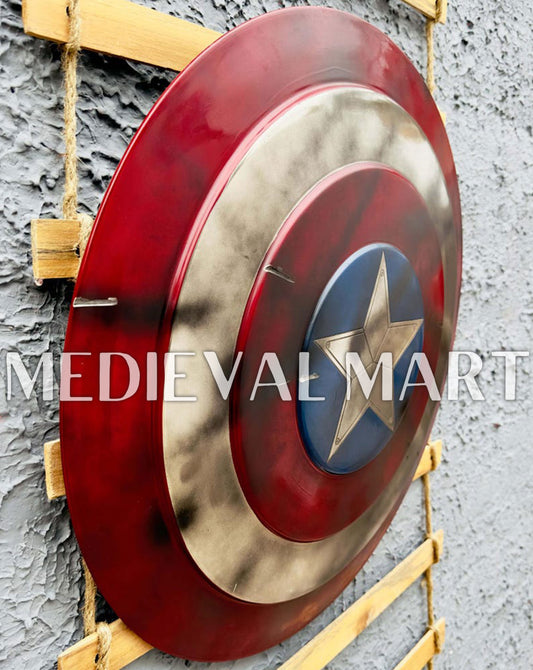 MEDIEVALMART Marvel Legend Captain America Shield Battle Damage Finish Marvel Prop Replica