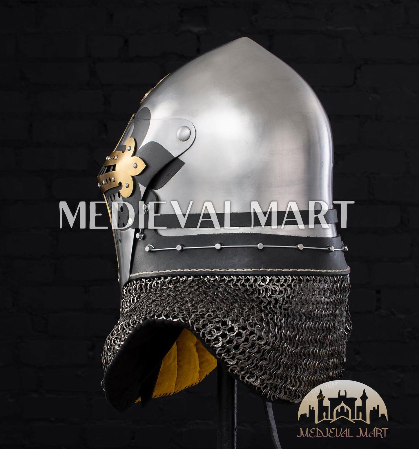 MEDIEVALMART 4th-Century Alexander “Monarch” Edition ROA Helmet W/H Golden Cross