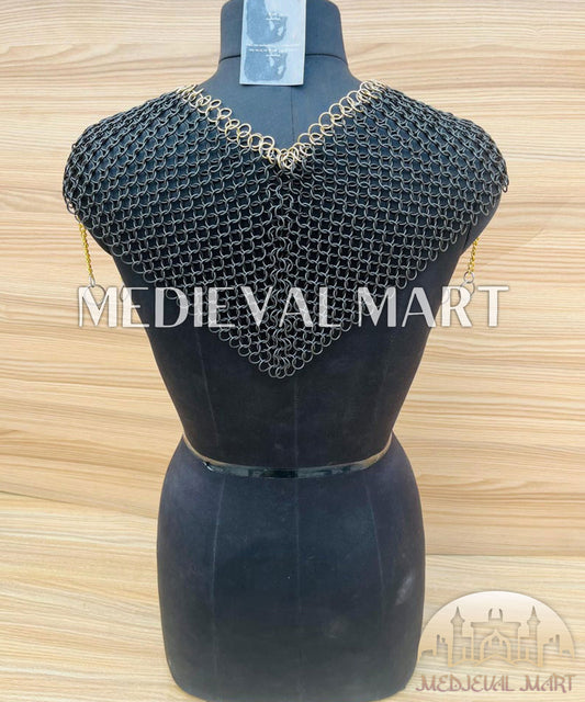 MEDIEVALMART Women’s Black (Sable Knight) Chainmail Armor W/o Skirt