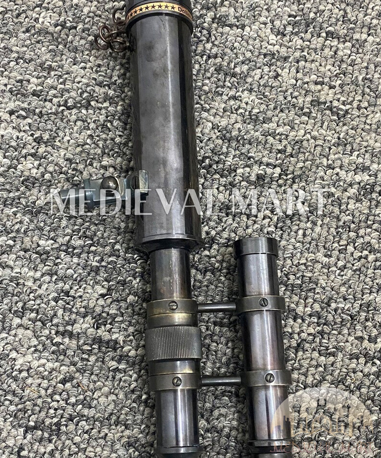 MEDIEVALMART Nautical Telescope 10 Inch Double Barrel Solid Brass Spyglass With Wooden Tripod