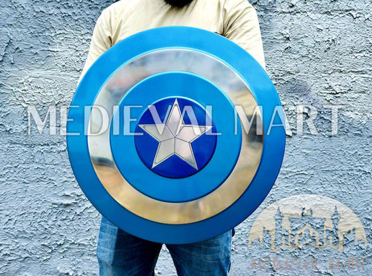 MEDIEVALMART Marvel Legend Captain America Shield Blue Finish Marvel Prop Replica