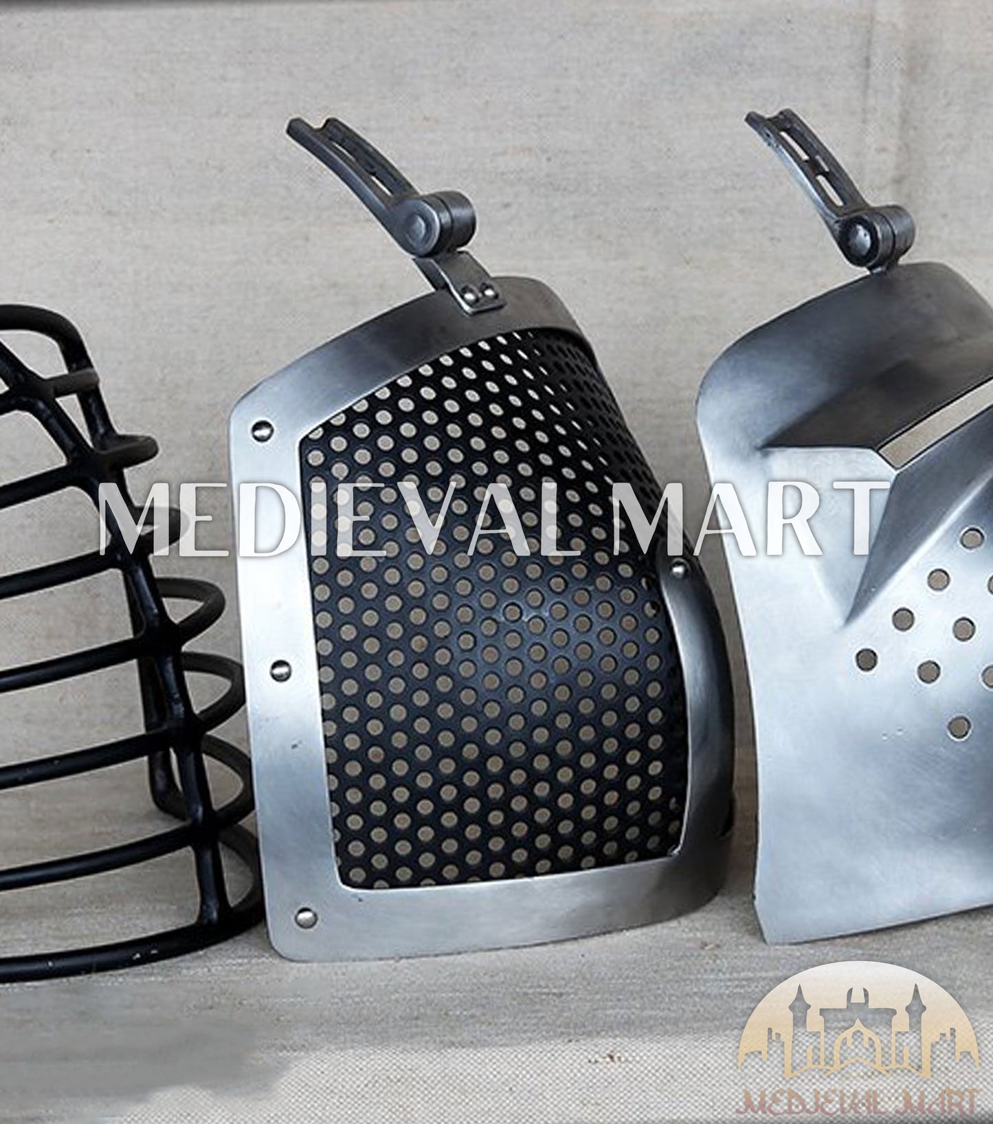 MEDIEVALMART XIV Century Medieval Houndskull "Lorenzo" Bascinet Visor Helmet HMB; IMCF