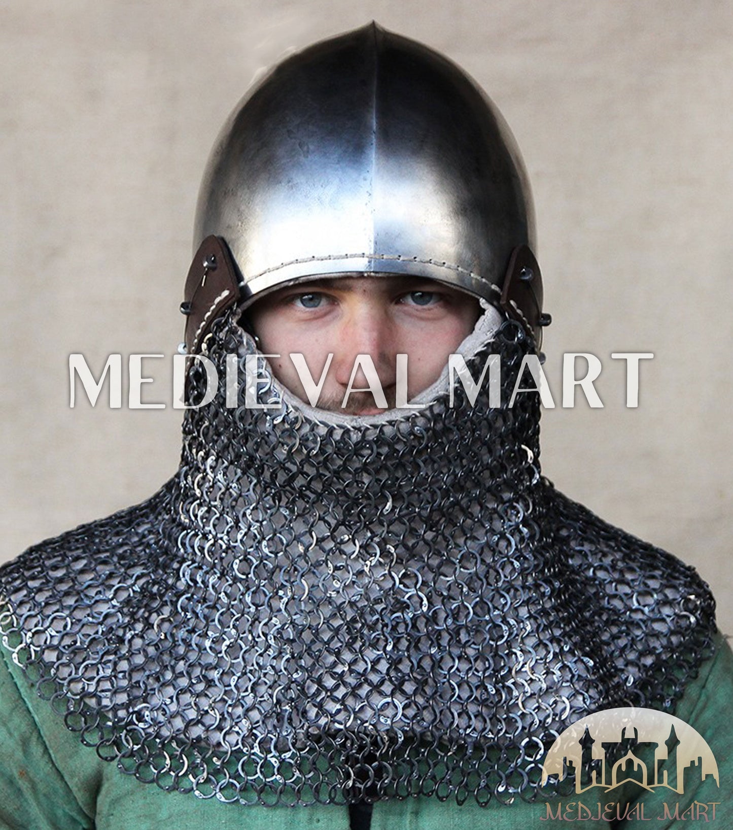 MEDIEVALMART Barbute XVth-Century Italian Open Face T-Shaped Bascinet