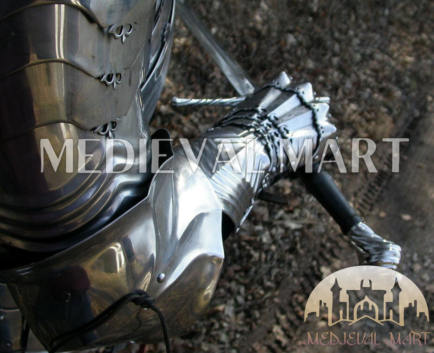MEDIEVALMART Medieval 15th century Germans knight warrior full body complete metal armour costume with Sword and Chain mail Inner