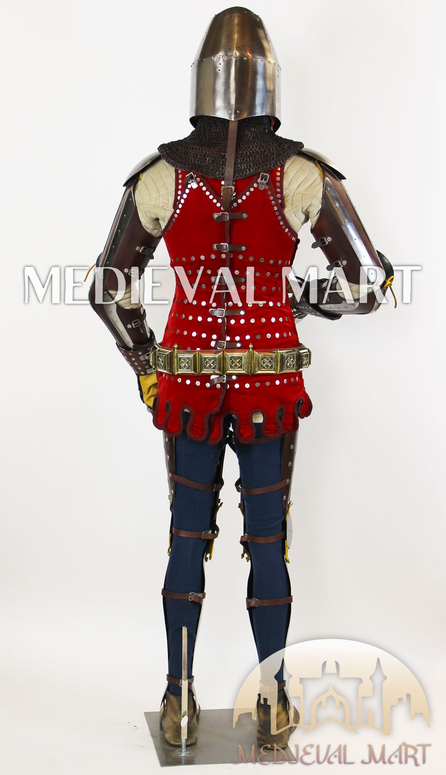 MEDIEVALMART 1346 Crécy-en-Ponthieu Medieval Breastplate Steel Armor W/H knight or Nasal Helmet and Shield