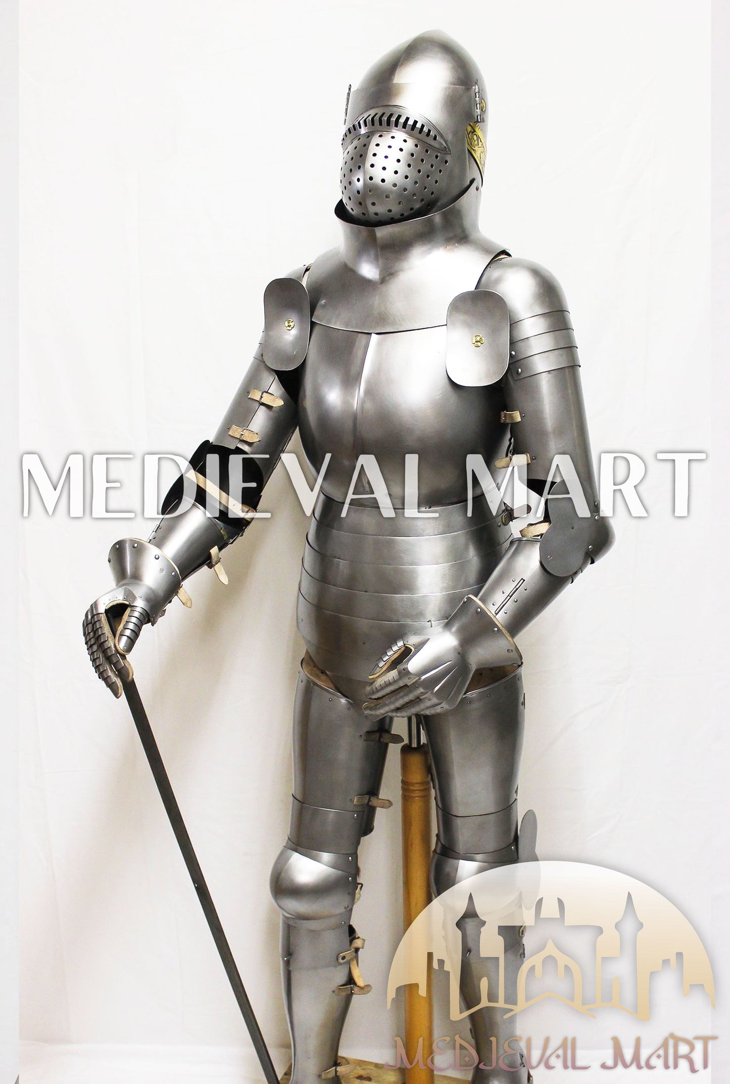 MEDIEVALMART Historical Mild Steel Ancient Rom Soldier Full Armor Costume W/H Bacinet Helmet