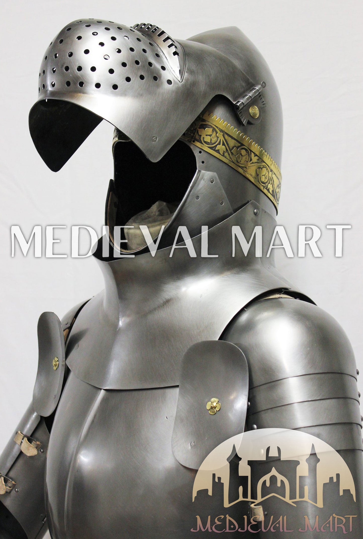 MEDIEVALMART Historical Mild Steel Ancient Rom Soldier Full Armor Costume W/H Bacinet Helmet