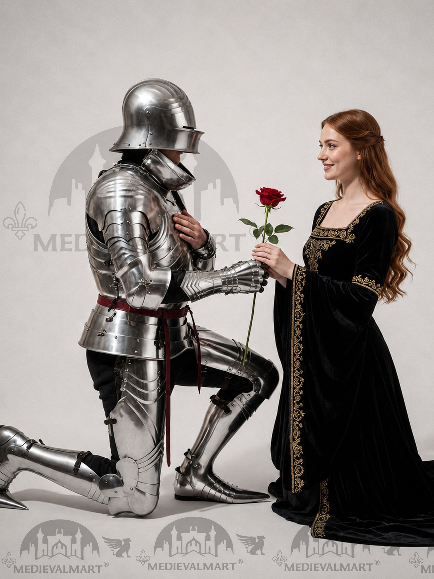 MEDIEVALMART Medieval 15th century Germans knight warrior full body complete metal armour costume with Sword