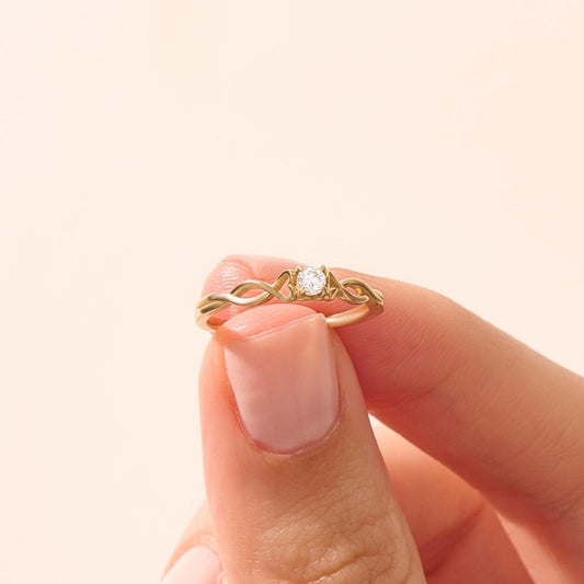 MADELYN MINIMALIST 14k Solid Gold Tiny Engagement Dainty Heart Ring for Girlfriend | Gift for Wife, Her, Mom