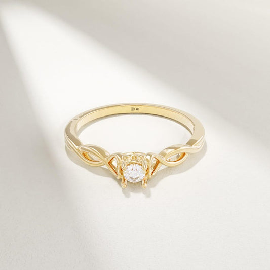 MADELYN MINIMALIST 14k Solid Gold Tiny Engagement Dainty Heart Ring for Girlfriend | Gift for Wife, Her, Mom