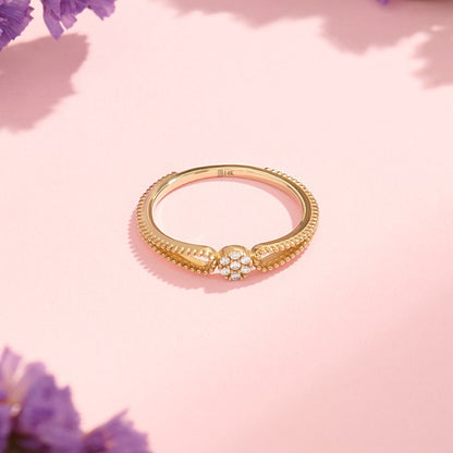 MADELYN MINIMALIST 14k Solid Gold Minimalist Tiny Heart Promise Ring W/H Diamond | Gift for Her, Mom, Wife