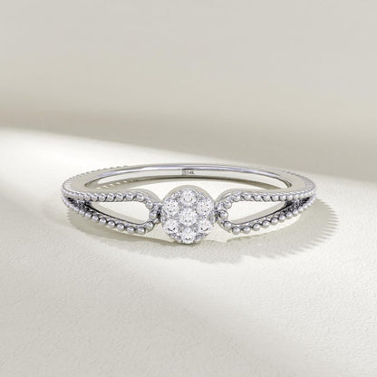MADELYN MINIMALIST 14k Solid Gold Minimalist Tiny Heart Promise Ring W/H Diamond | Gift for Her, Mom, Wife