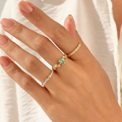 MADELYN MINIMALIST 14k Solid Gold Diamond Half Eternity Infinity Symbol Promise Ring | Gift for Her, Mom, Wife