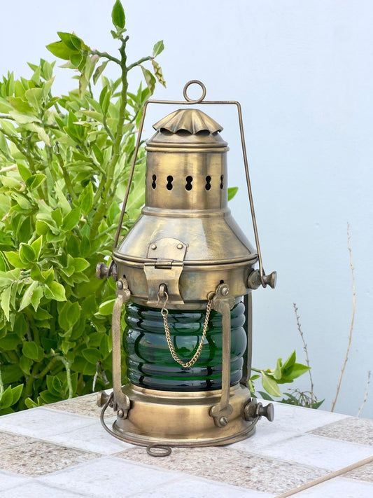 MEDIEVALMART Antique Finish Burton Nautical Maritime Ship Oil Lamp