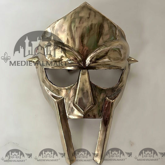 MEDIEVALMART MF DOOM Mask Mad-villain Antique Silver Finish Steel Face Armor