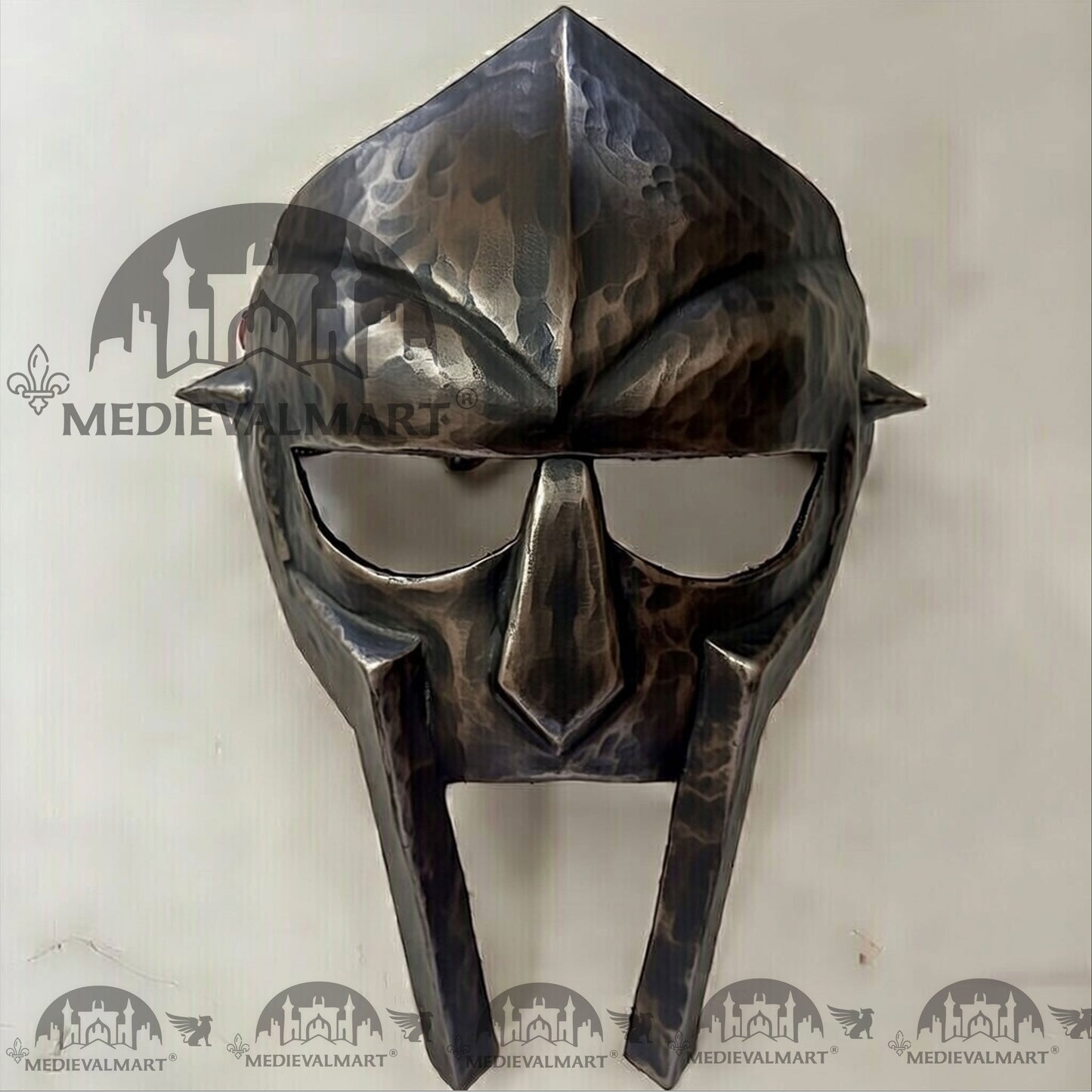 MEDIEVALMART MF DOOM Mask Mad-villain Forged Black Finish Steel Face Armor