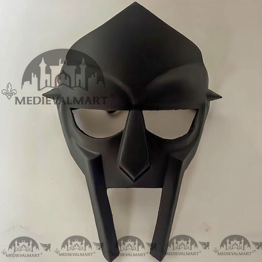 MEDIEVALMART MF DOOM Mask Mad-villain Antique Black Finish Steel Face Armor