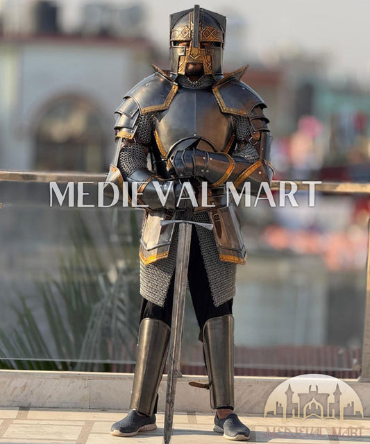 MEDIEVALMART Moria Dwarf Dwarven Steel Knight Armor Suit Full Body Armor