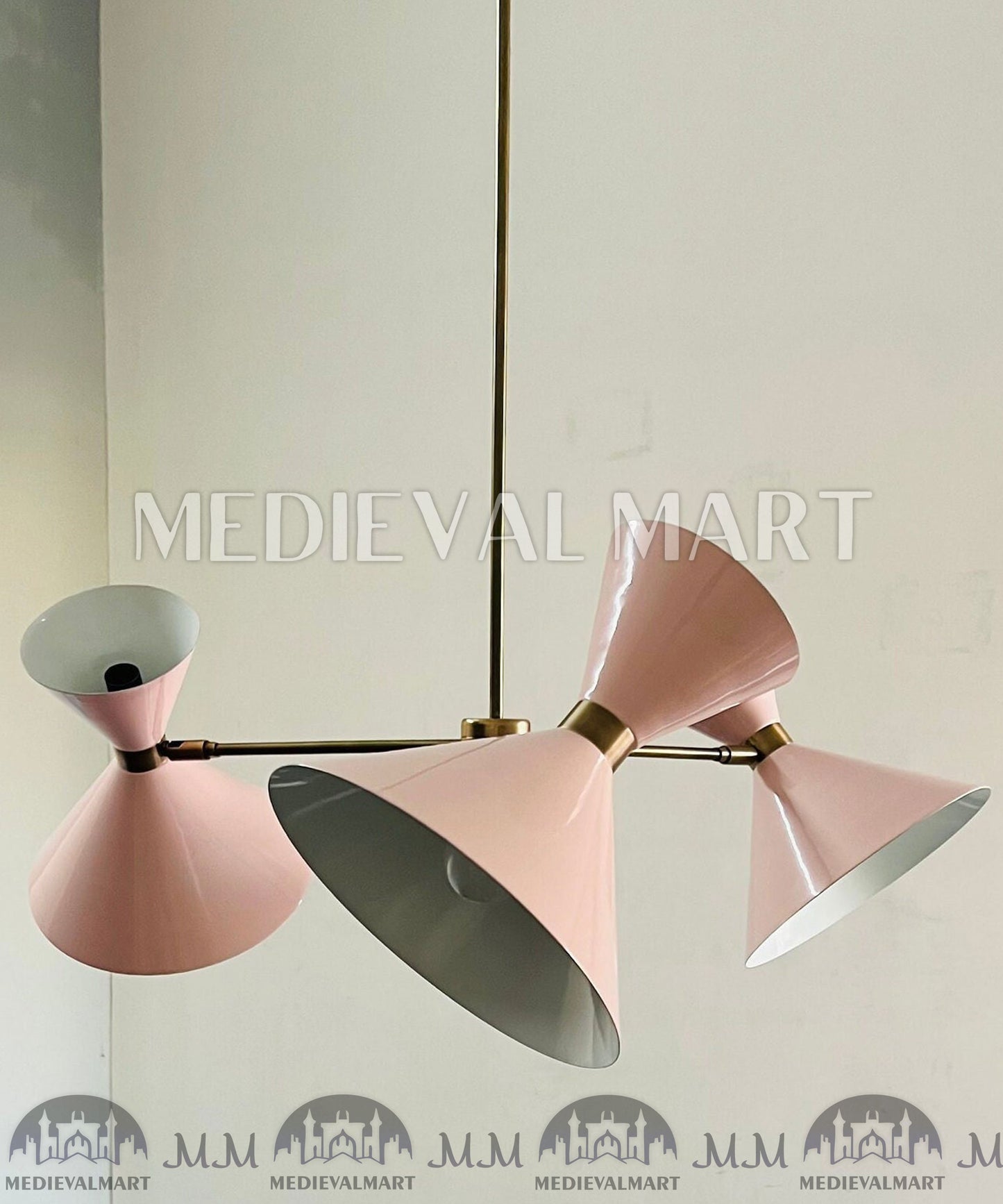 MEDIEVALMART Italian Mid Century Sputnik Chandelier 6-Light Stilnovo Design