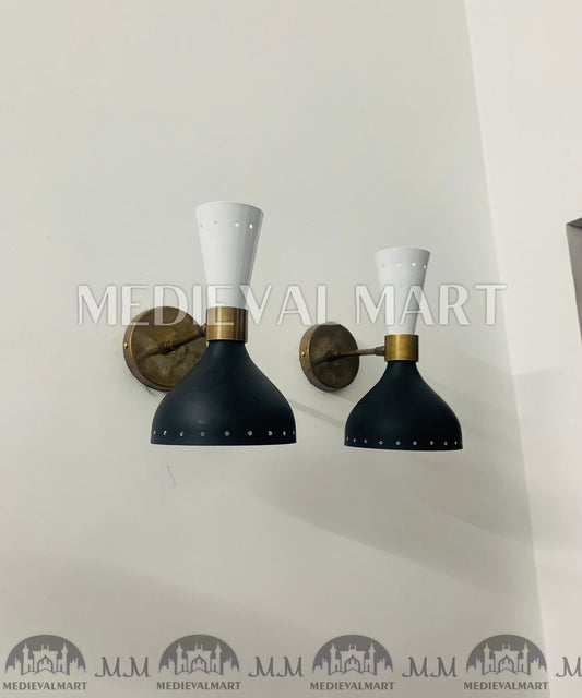 MEDIEVALMART Mid Century Modern Wall Lamp Handmade Brass Wall Fixture