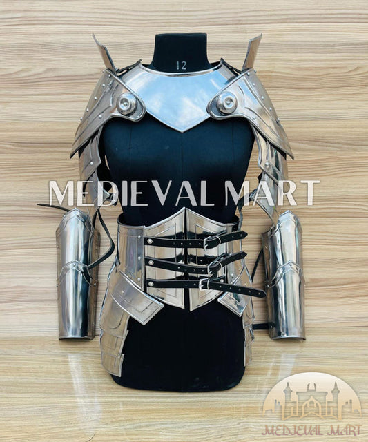 MEDIEVALMART (Isolara Dragonplate) Women’s Armor W/H Frost belt or Arms Armor
