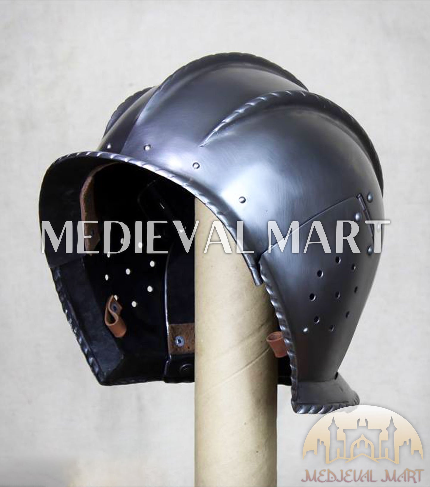 MEDIEVALMART 15th-Century Medieval German Burgundian Open Sallet Helmet