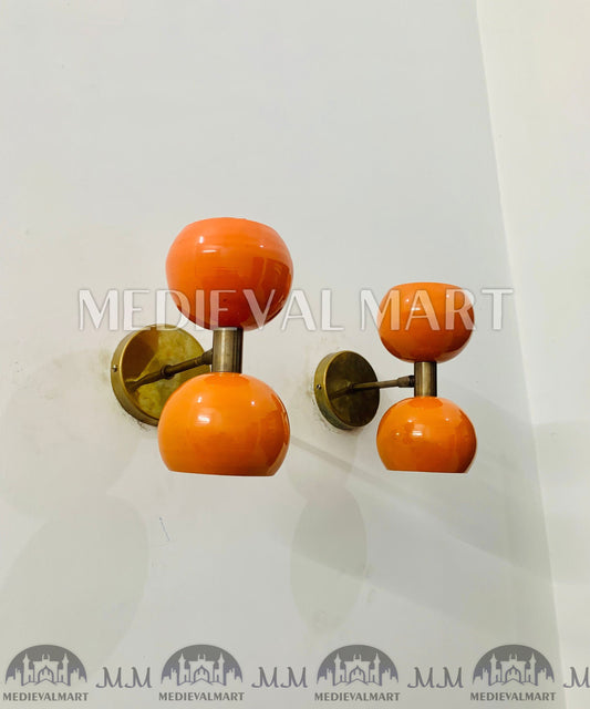 MEDIEVALMART Handmade Diabolo Wall Sconce Brass Stilnovo Style Wall Fixture Vanity Lights