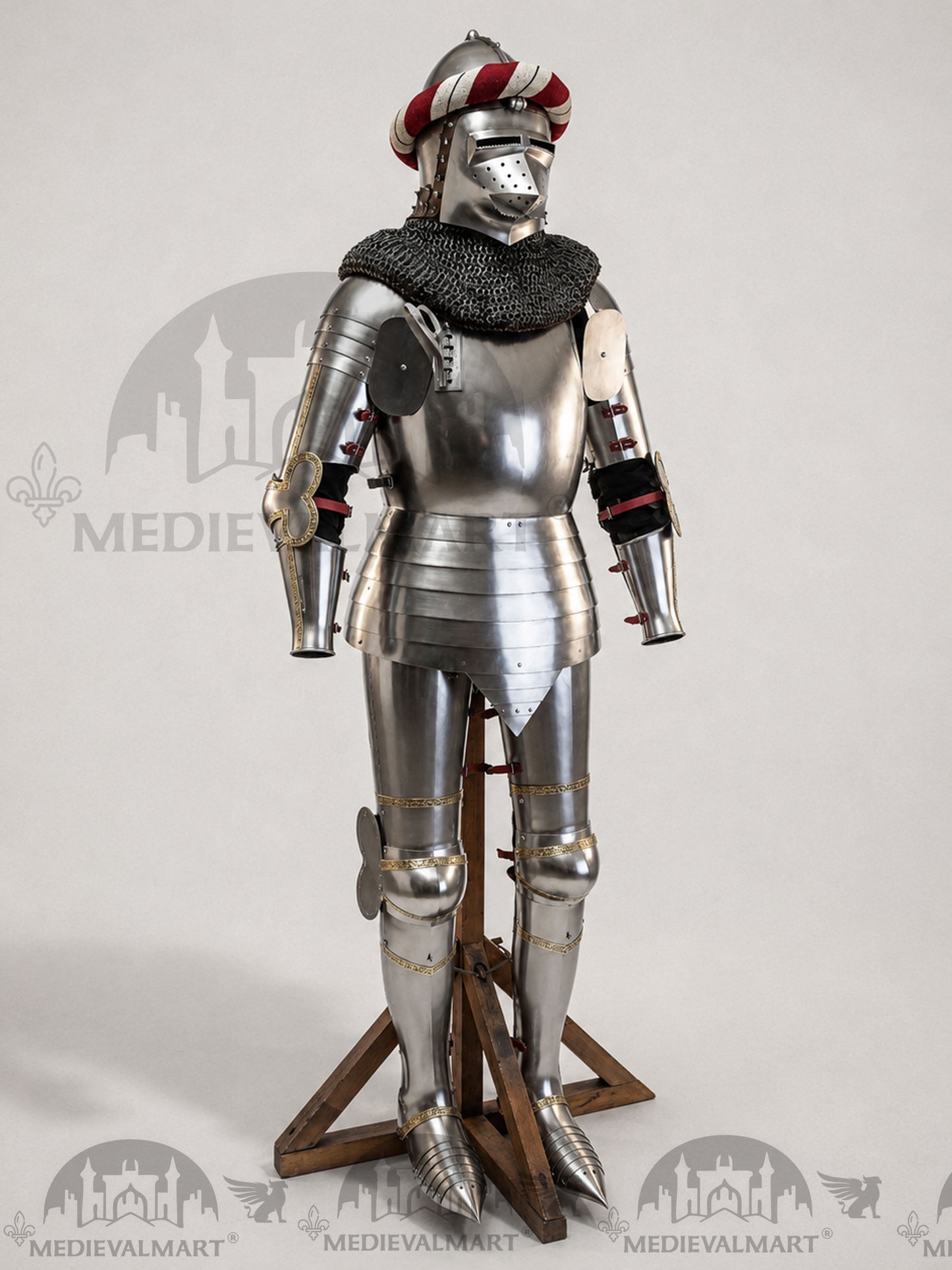 MEDIEVALMART Francis Authentic Medieval Full set of Armor W/H Hundshughel Bacient