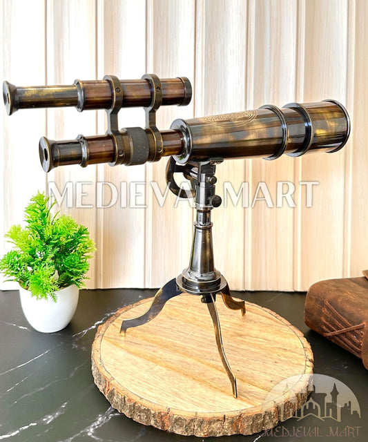 MEDIEVALMART Nautical Antique Telescope with Tripod, Corporate Gift, Groomsmen Gift