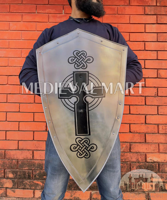 MEDIEVALMART Medieval Crusader Knight Templar Celtic Black Cross Shield | Gift for Halloween Day