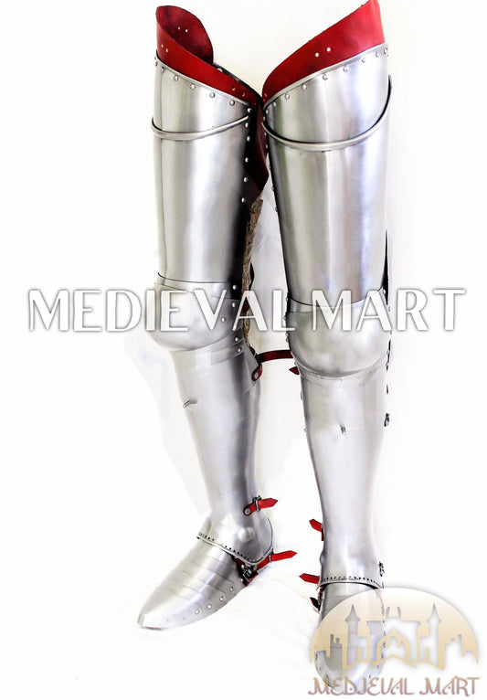 MEDIEVALMART Medieval Knight Full Legs Armor "Buff Polish"