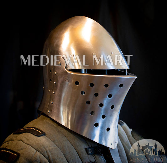 MEDIEVALMART 14th-Century Gothic European knight Modern Fighting Samson Helmet for IMCF
