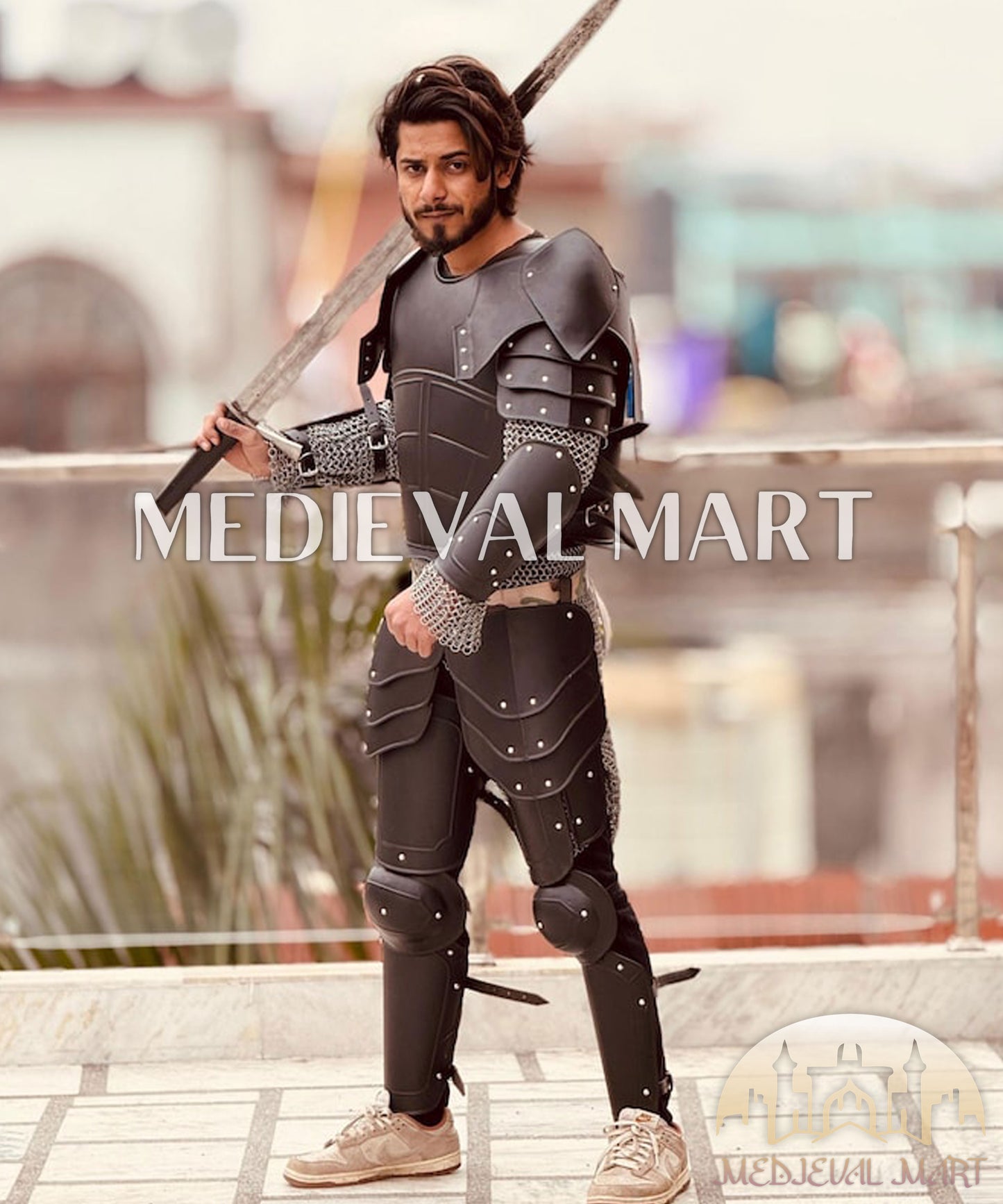 MEDIEVALMART Medieval Dark Drake Black Knight Full Body Armor Suit