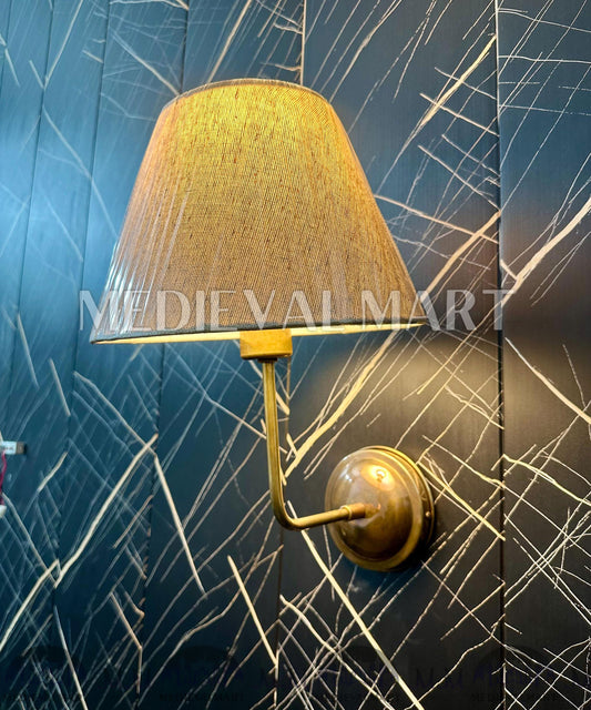 MEDIEVALMART Handcrafted Brass Wall Lamp: Modern Bedside Reading Light