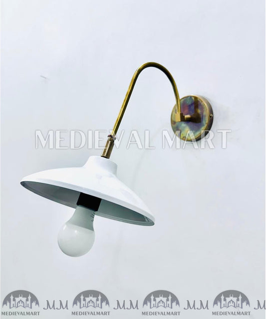 MEDIEVALMART Handcrafted Brass Wall Sconce: Adjustable Mid-Century Modern Lighting